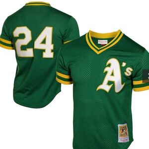 Athletics Rickey Henderson 1991 Cooperstown Mesh Batting Practice Jersey (EUC)